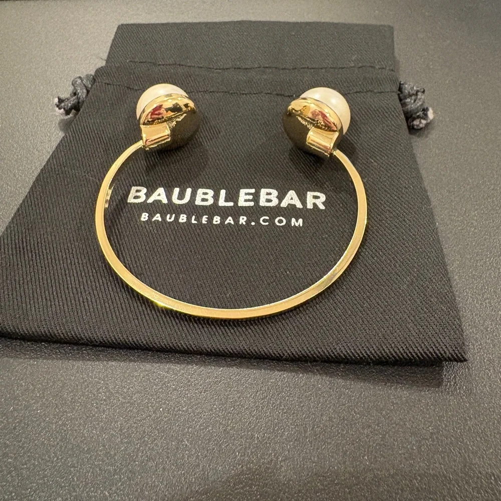 Baublebar Pearl Gold Cuff Bangle Bracelet